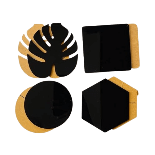 ACRYLIC COASTER 4 SHAPE (BLACK)